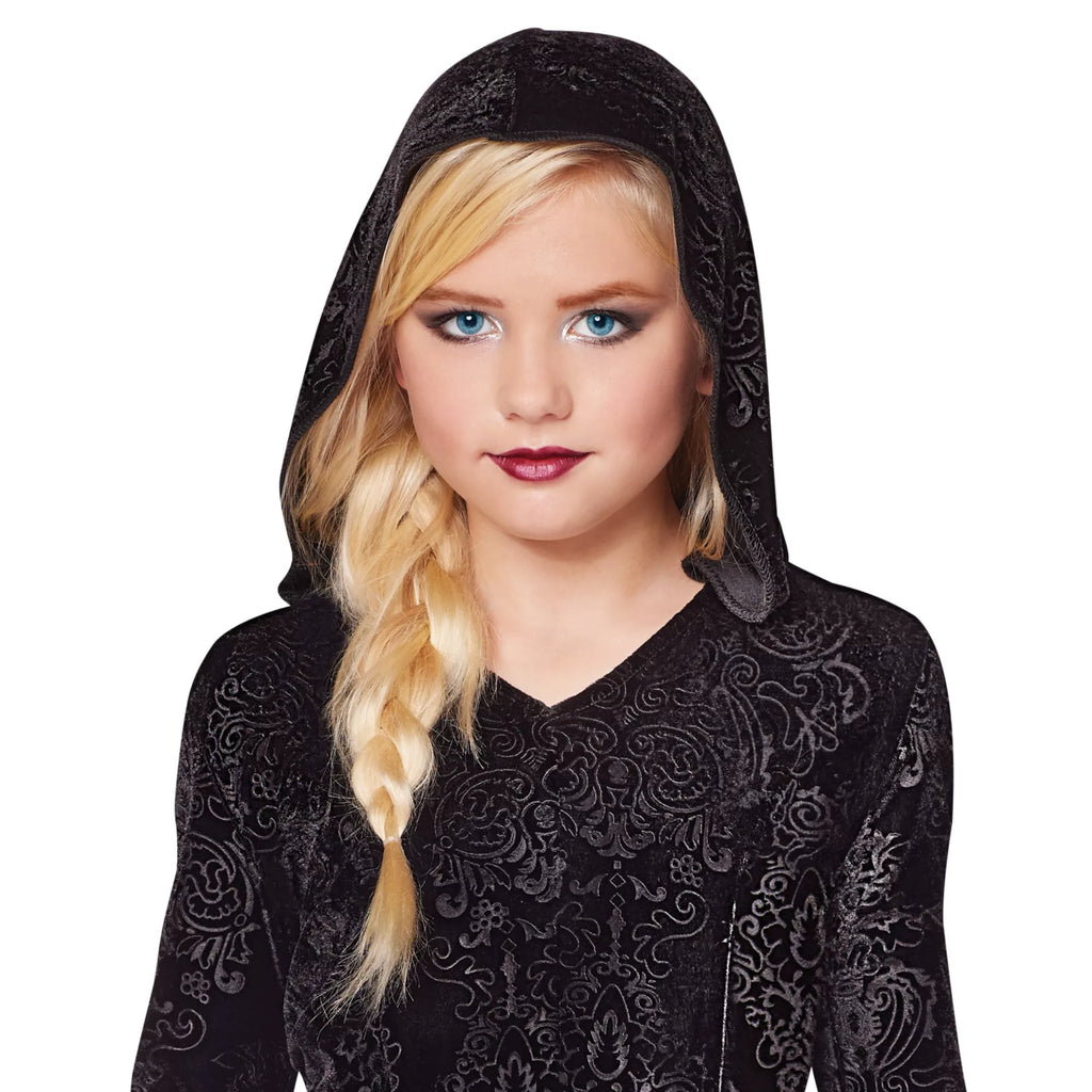 Kids Black Hooded Dress