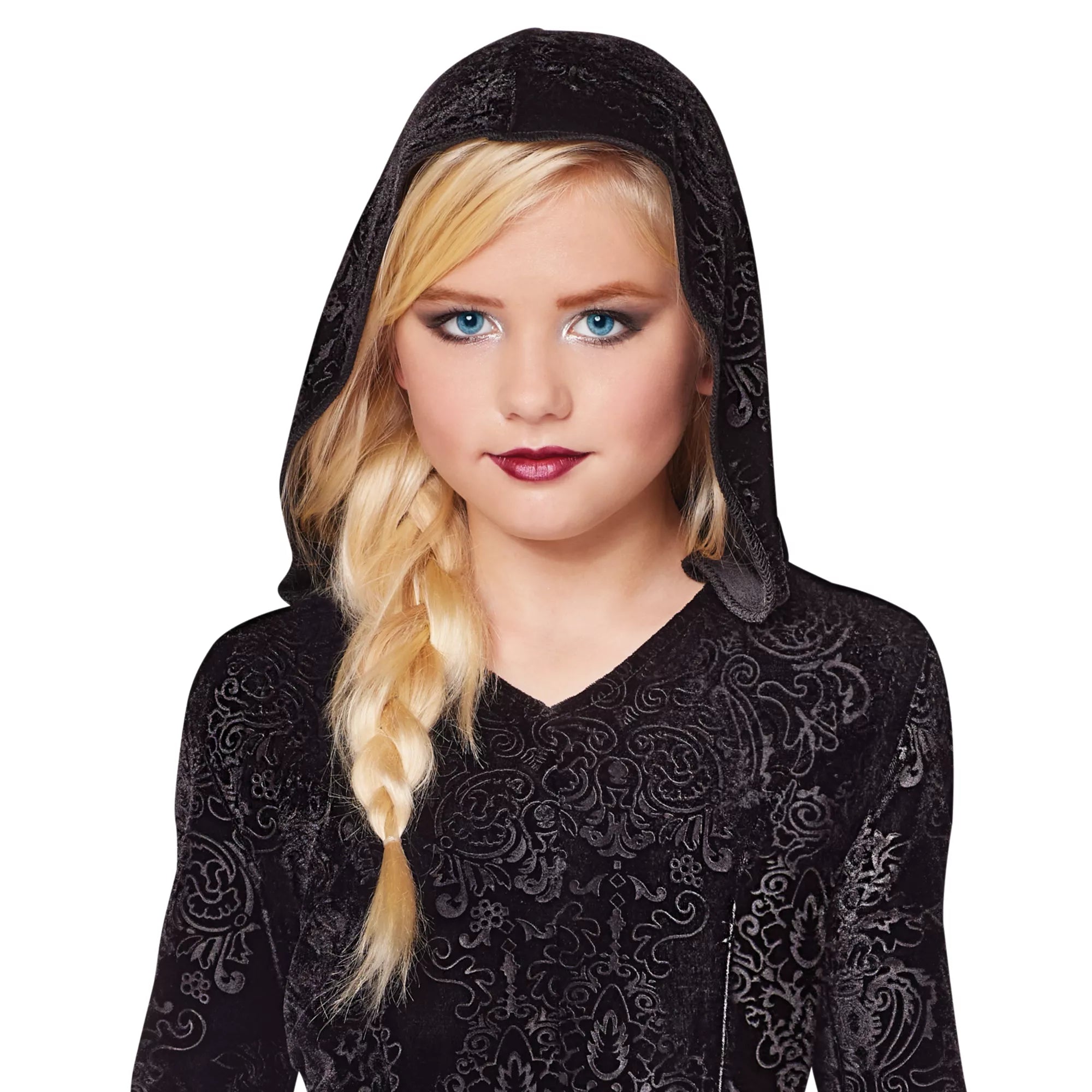 Kids Black Hooded Dress