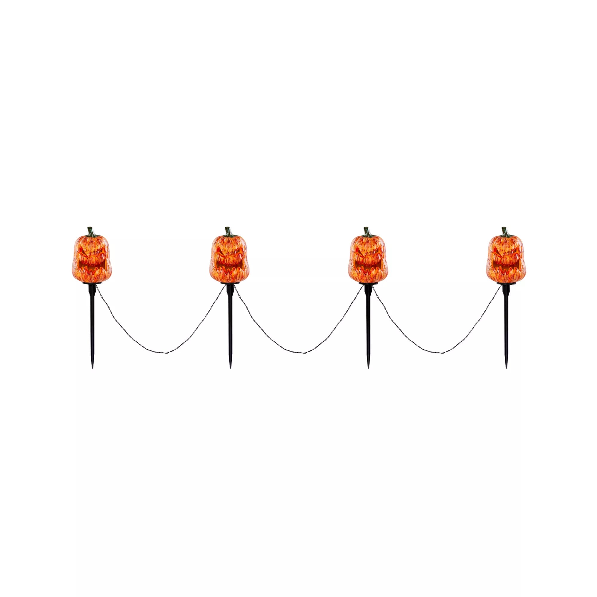 Light-Up LED Spooky Pumpkin Pathway Markers