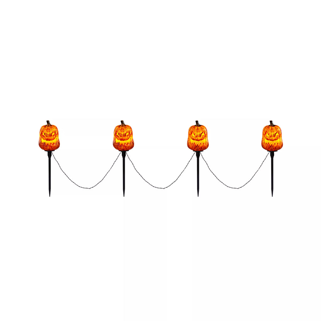 Light-Up LED Spooky Pumpkin Pathway Markers