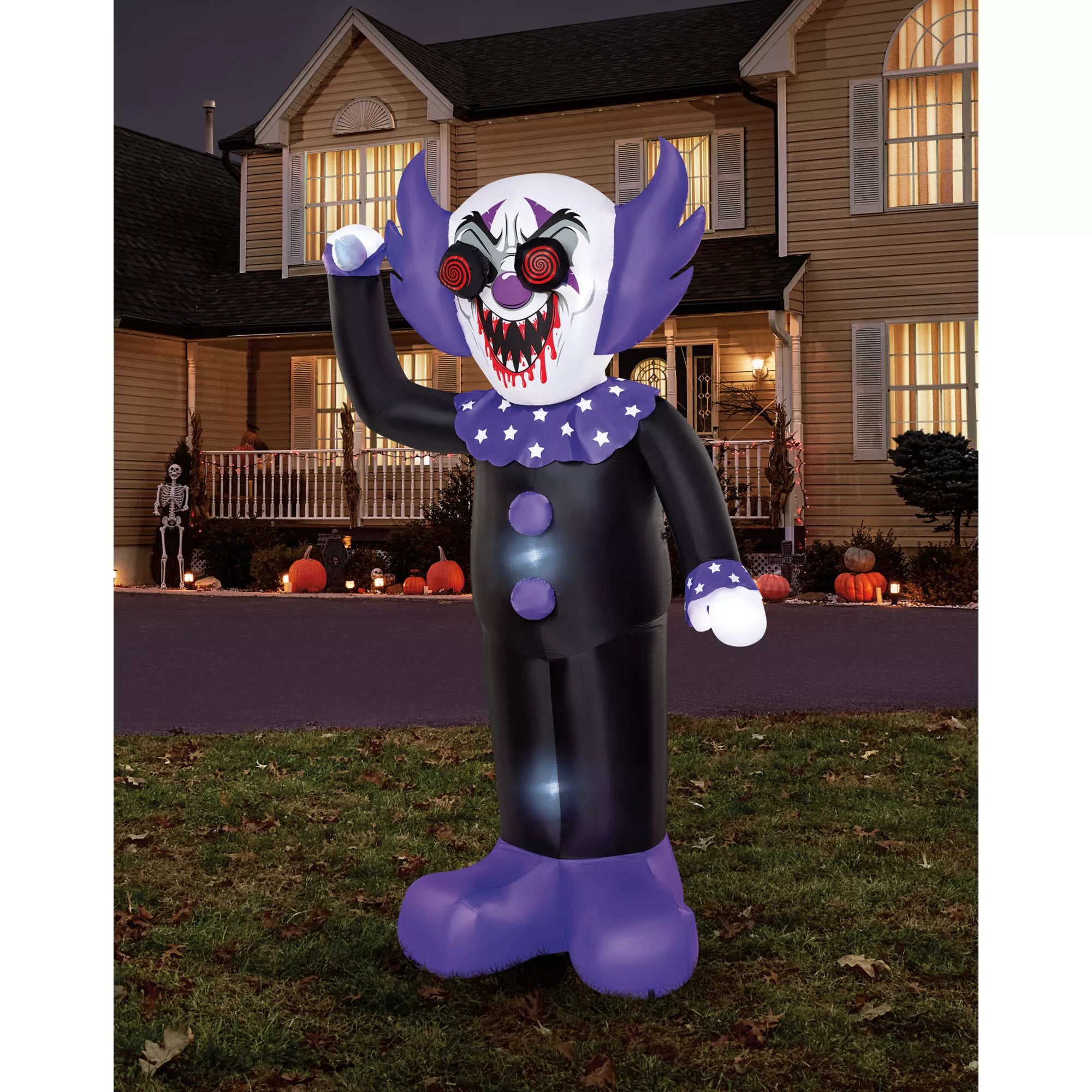 8 Ft. Spinning Eye Clown Light-Up Inflatable Decoration