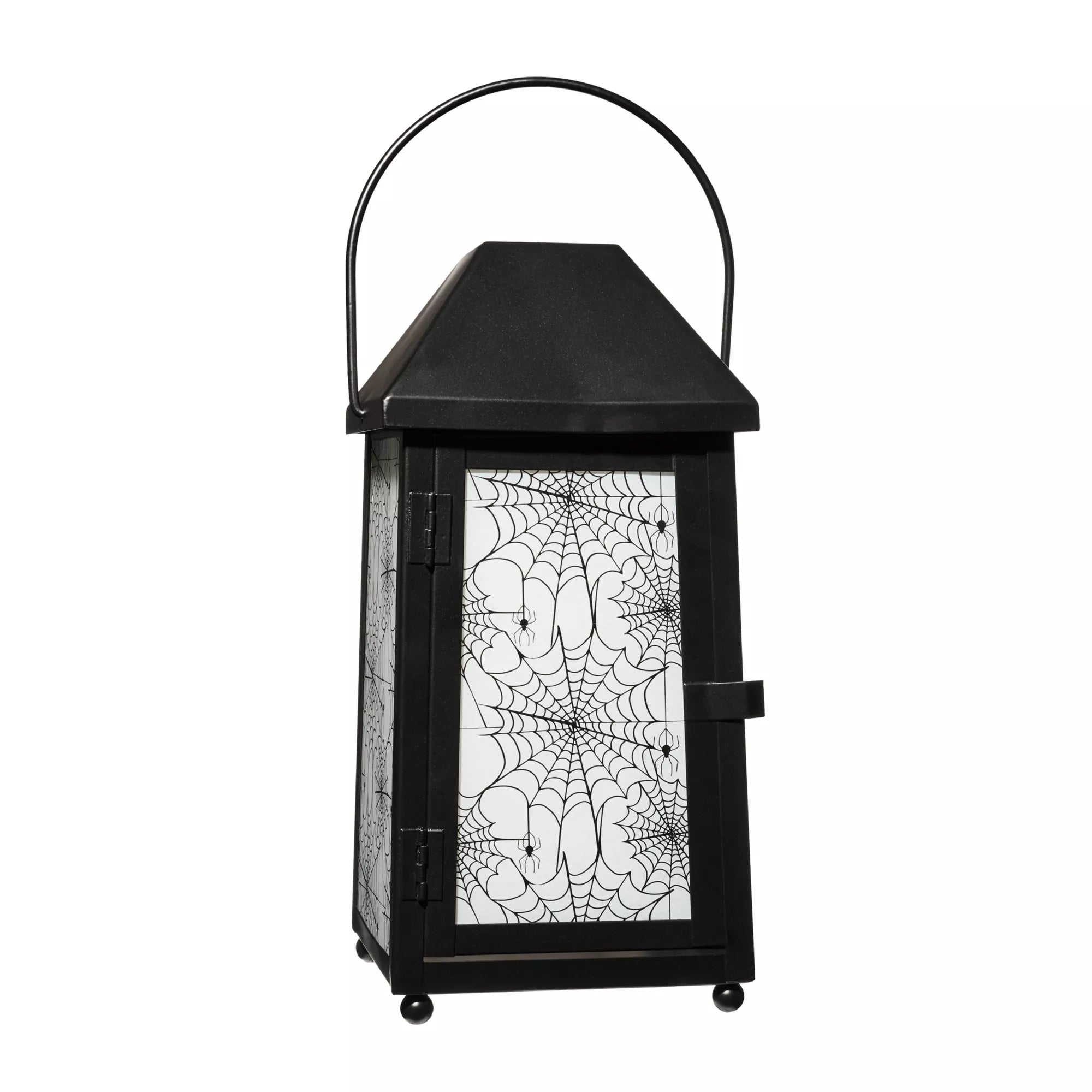 White Glass Spider Web Lantern