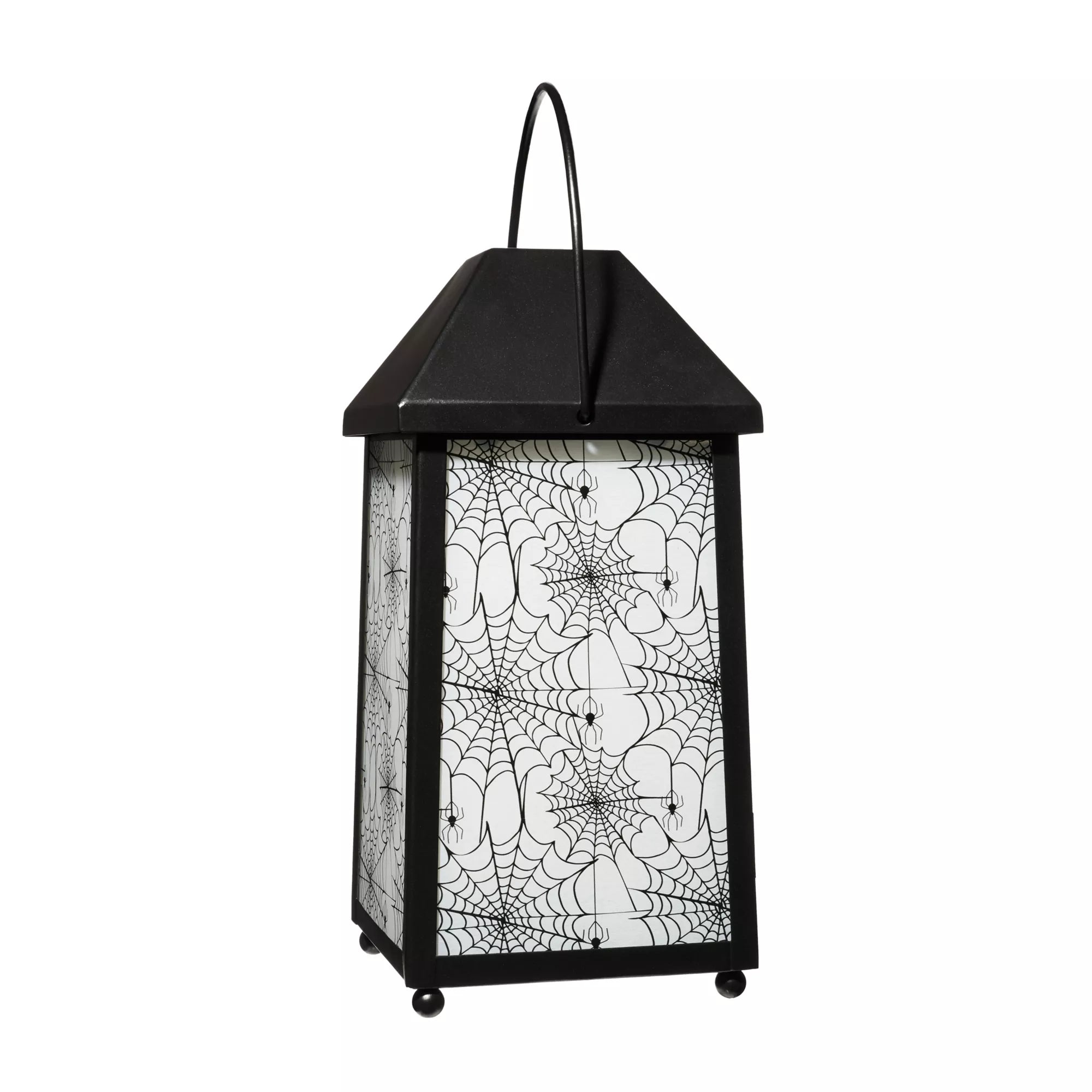 White Glass Spider Web Lantern