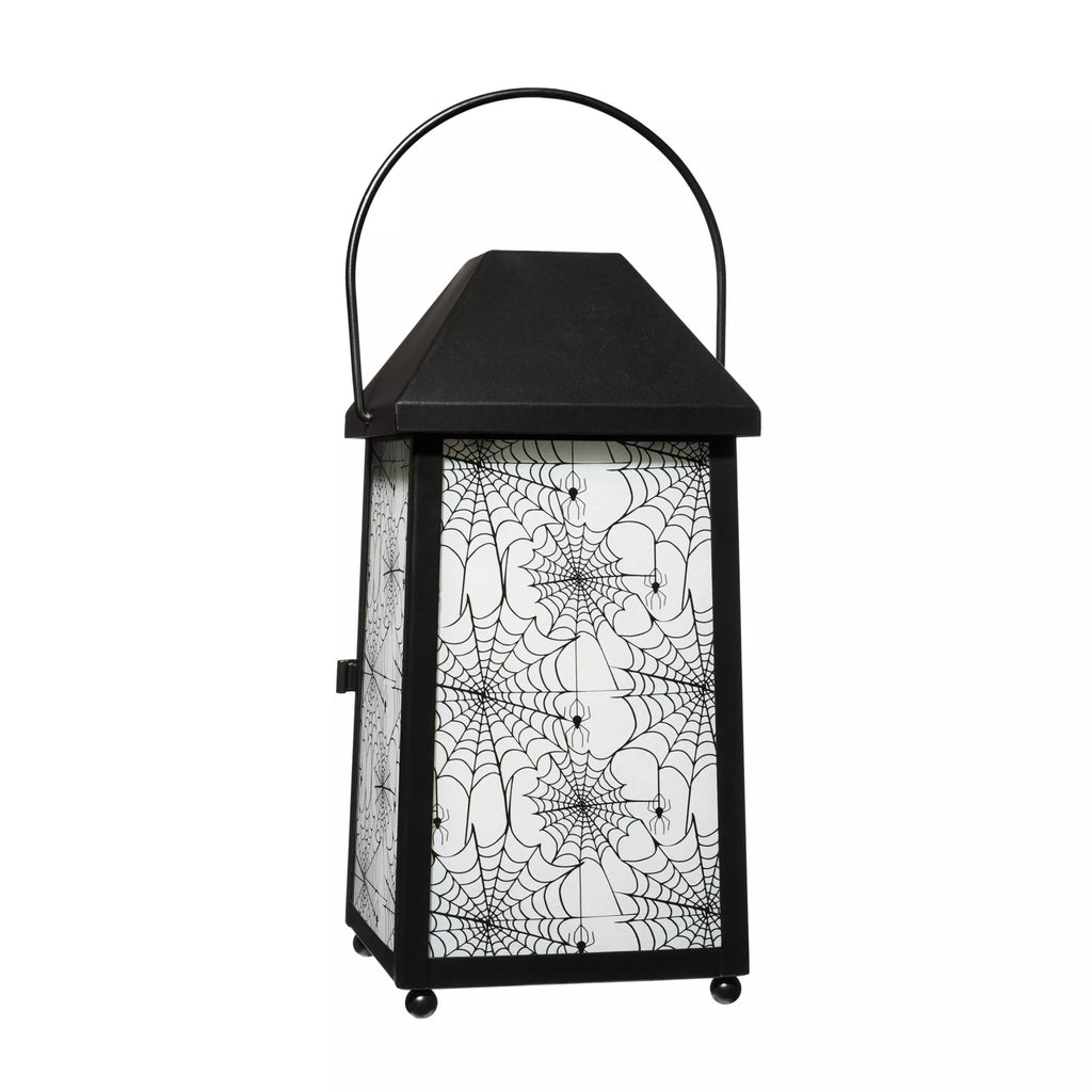 White Glass Spider Web Lantern