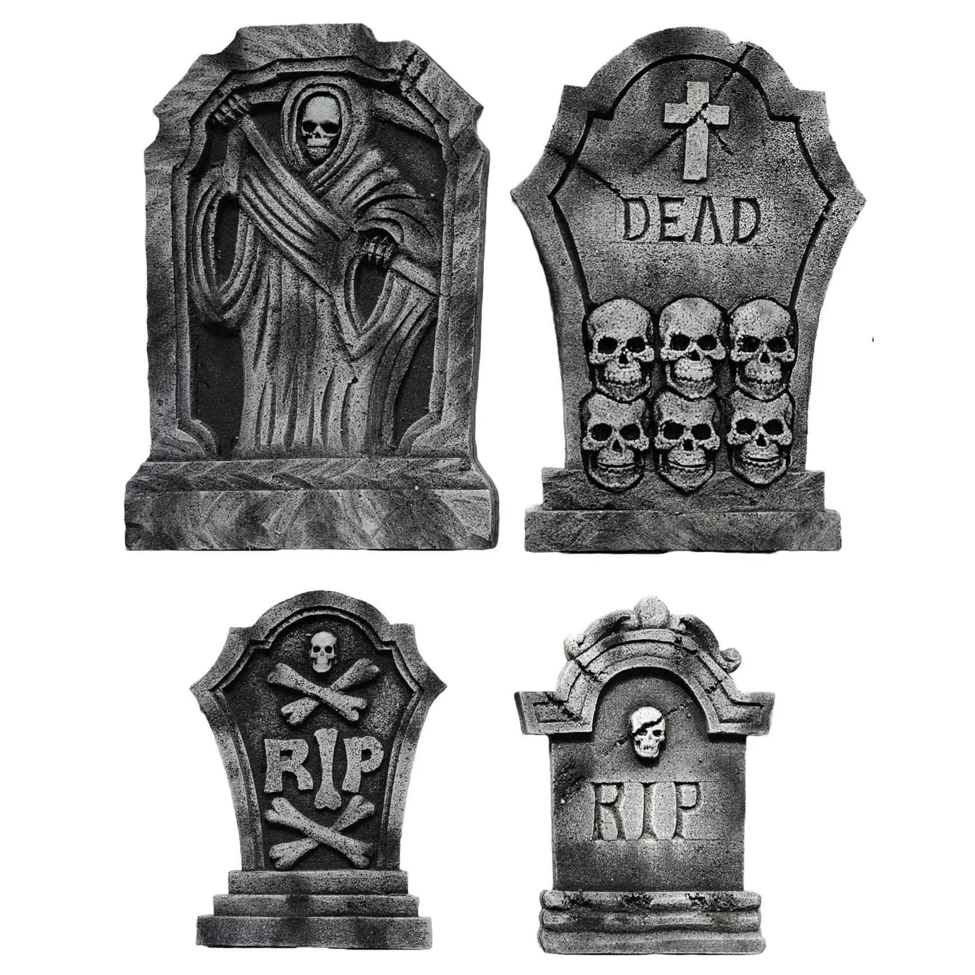 Multi-Pack Skull Tombstones - 4 Pack