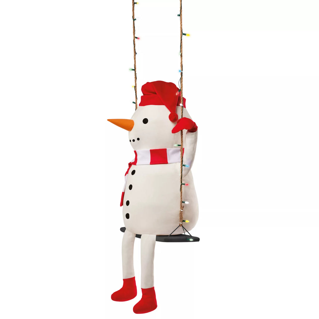 3 Ft 10 In Swinging Snowman Animatronic