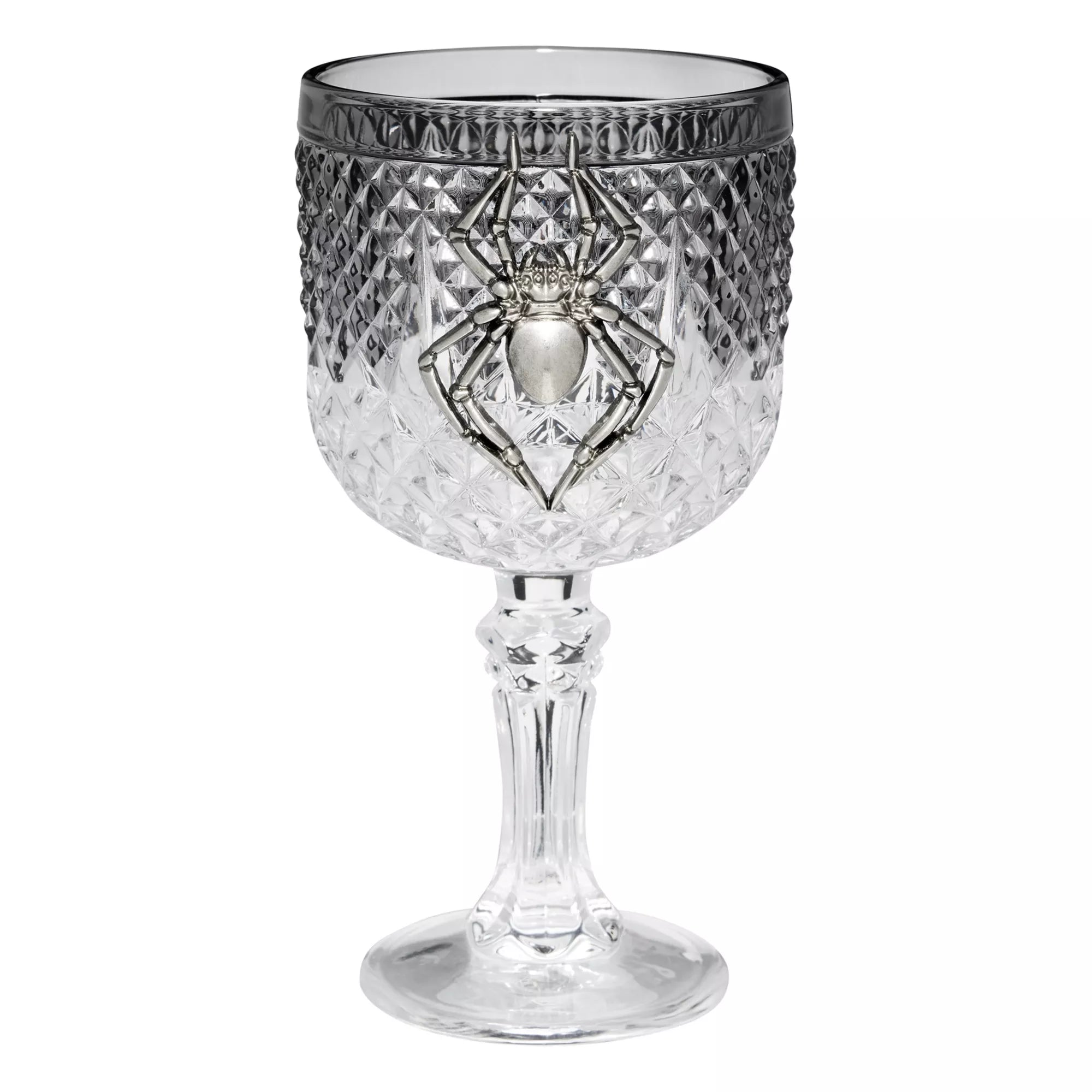 Silver Spider Gothic Glass Goblet