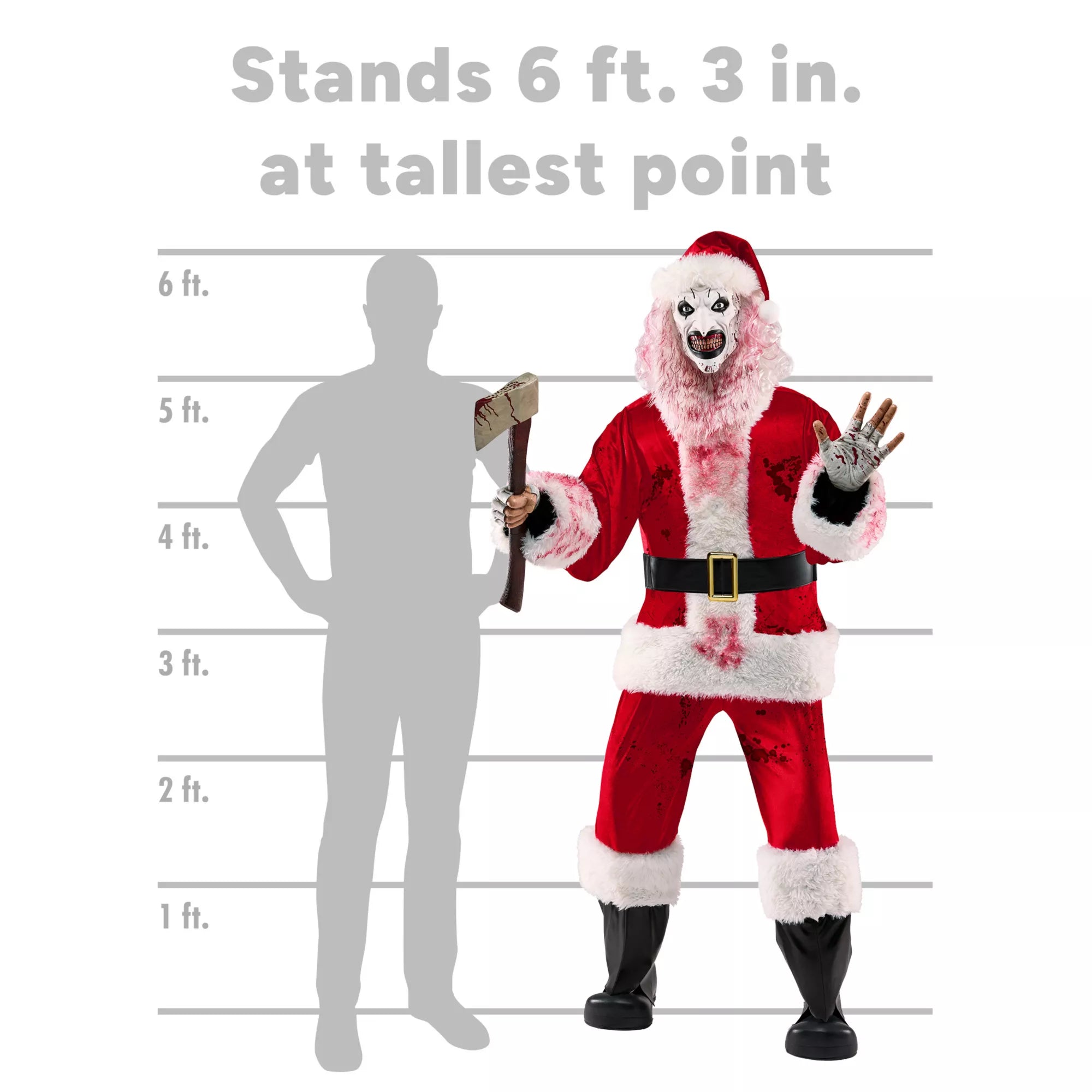 6 Ft 3 In Art the Clown Santa Claus Animatronic - Terrifier 3