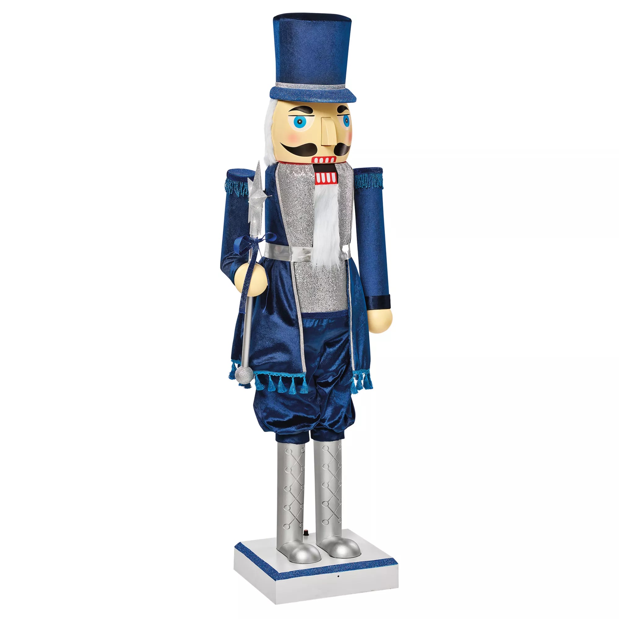5 Ft 2 In Collapsible Animated Navy Blue Nutcracker