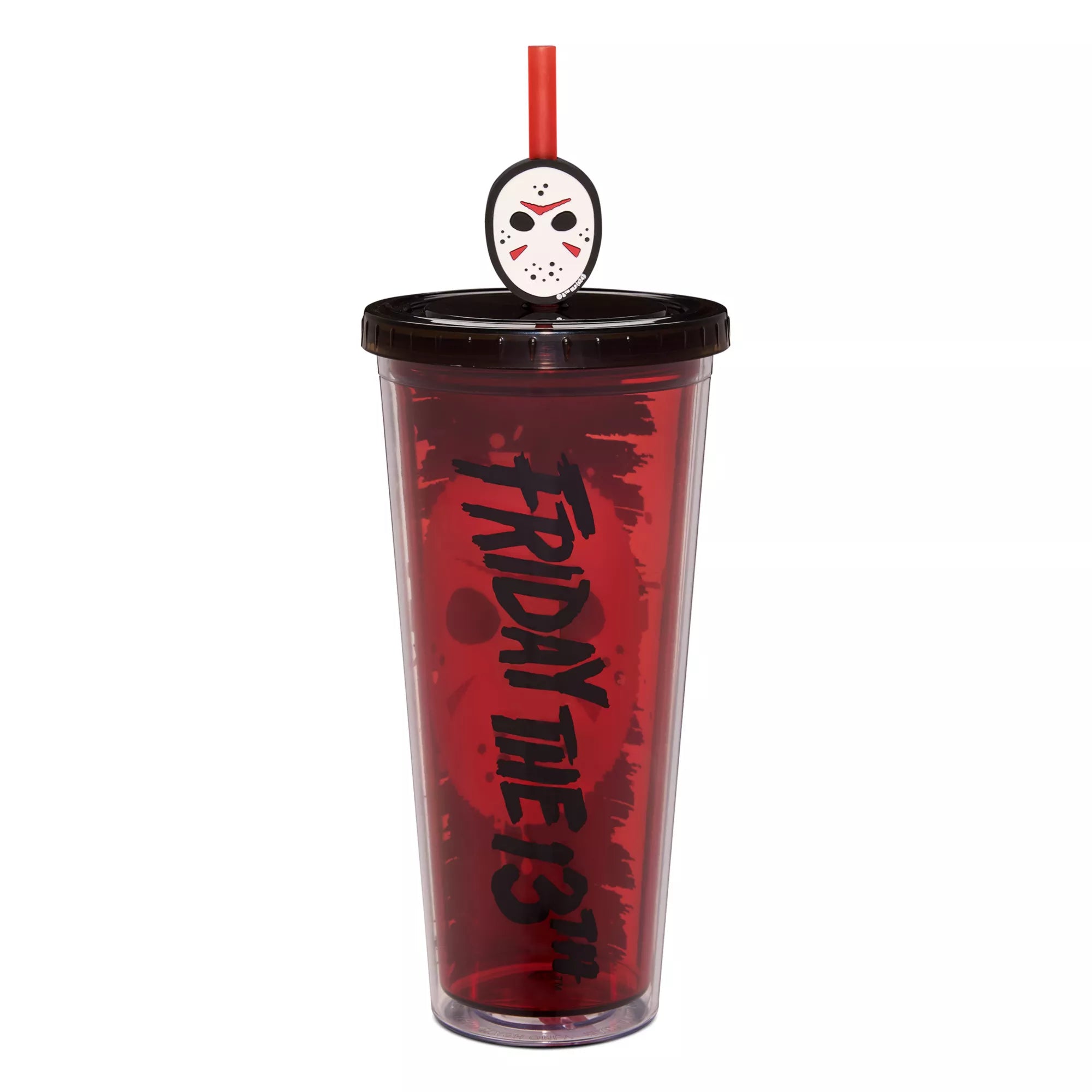 Friday the 13th Jason Mask Cup with Straw Topper - 24 oz.