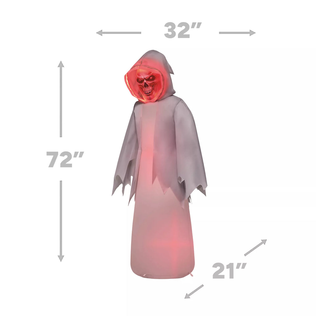 6 Ft Light-Up Dual-Masked Inflatable Decoration