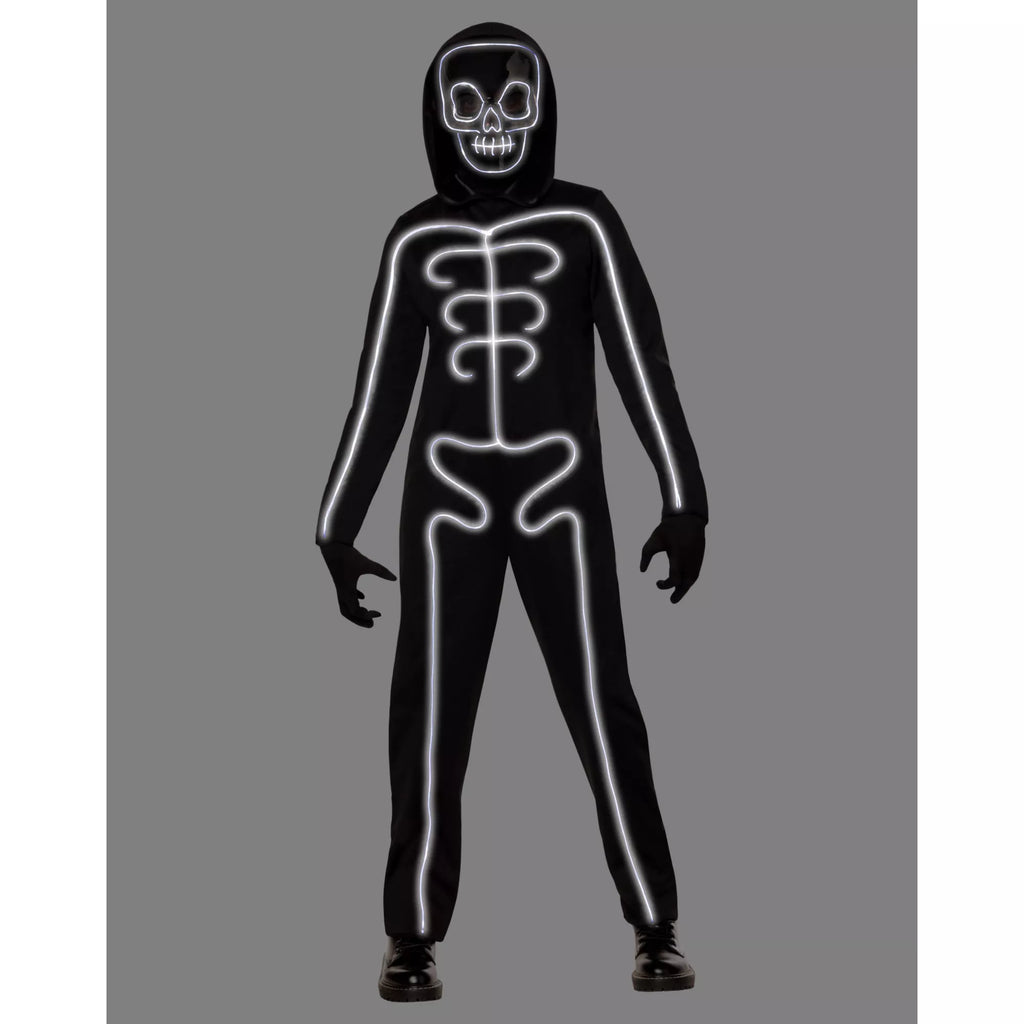 Kids Light-Up White Skeleton Stick Figure Costume