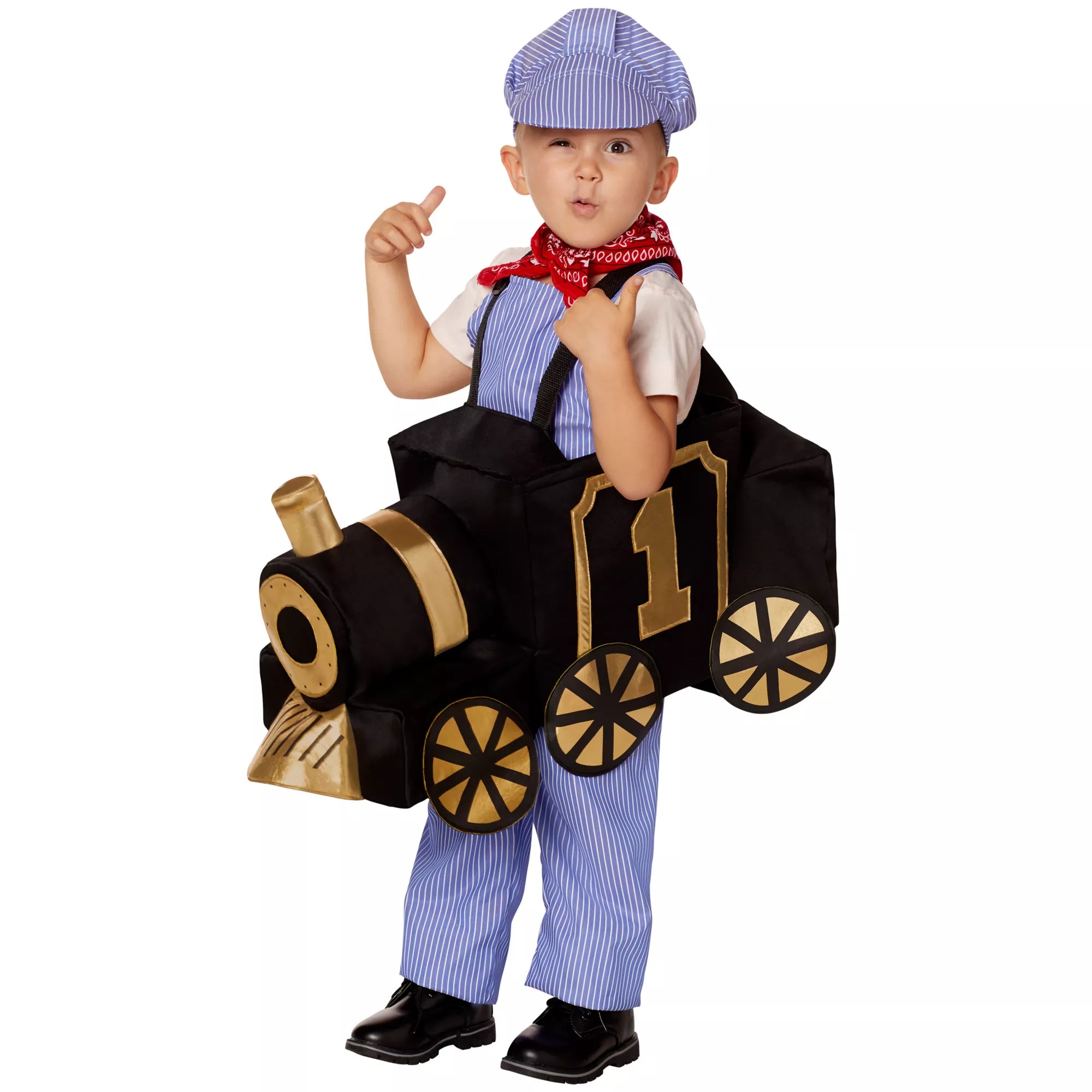 Toddler Ride-Along Train and Conductor Costume