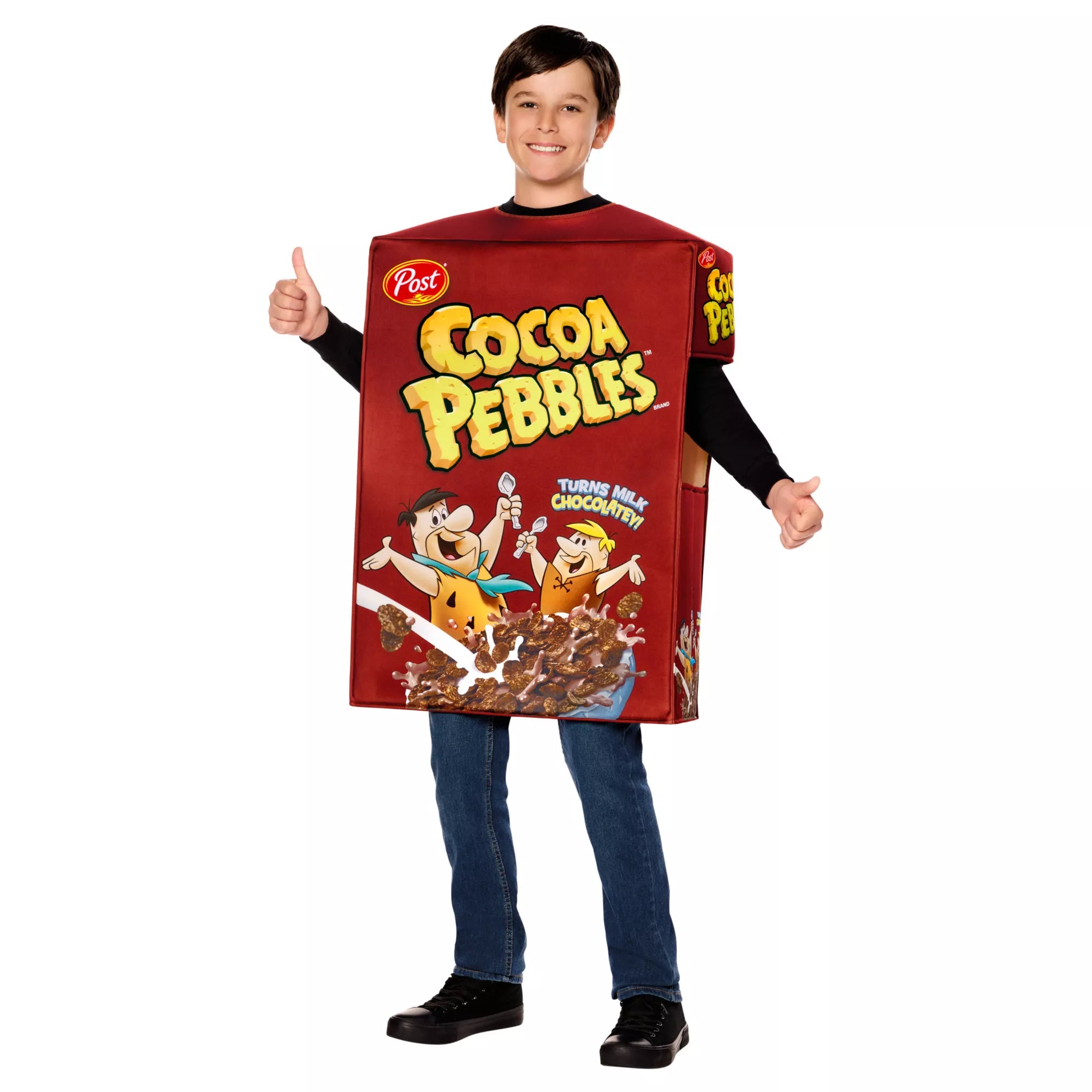 Kids Cocoa Pebbles Cereal Box 3D Costume
